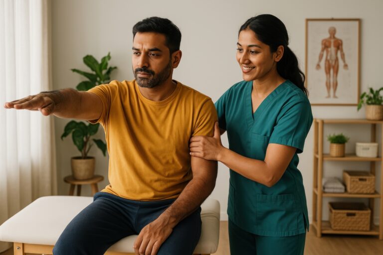 Physical therapy session with therapist